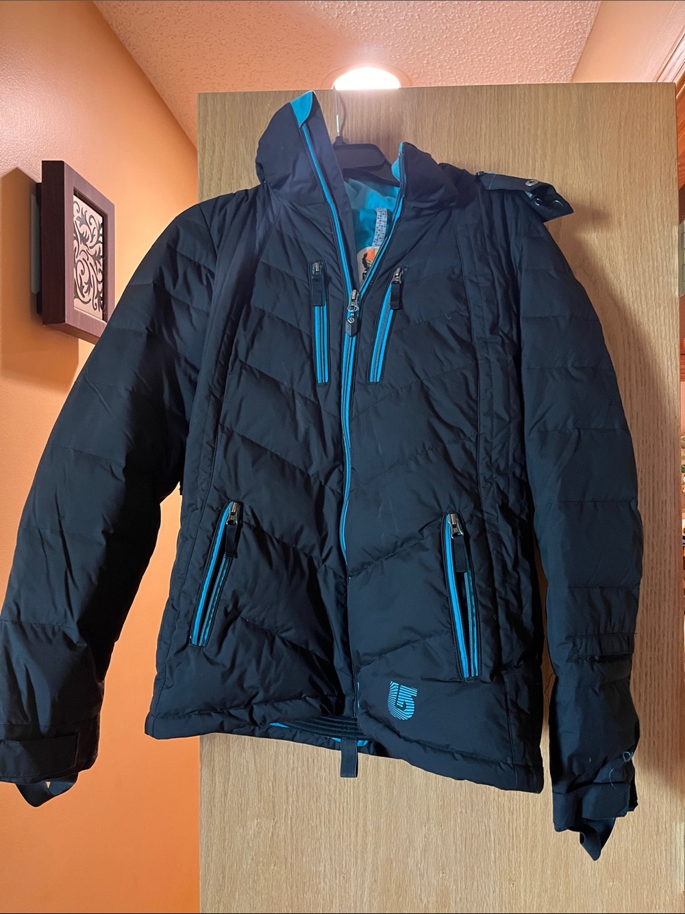 Burton Black Ski Jacket with Blue Trim